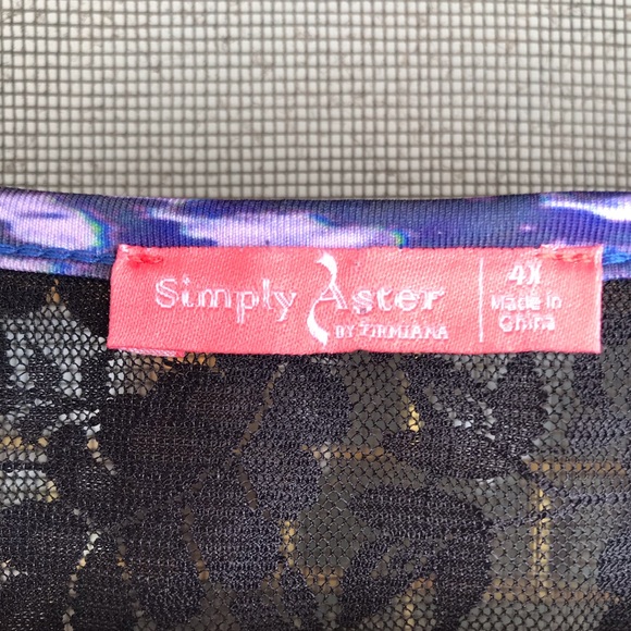 Simply Aster Womens Plus Size Tunic 4X - Picture 4 of 4